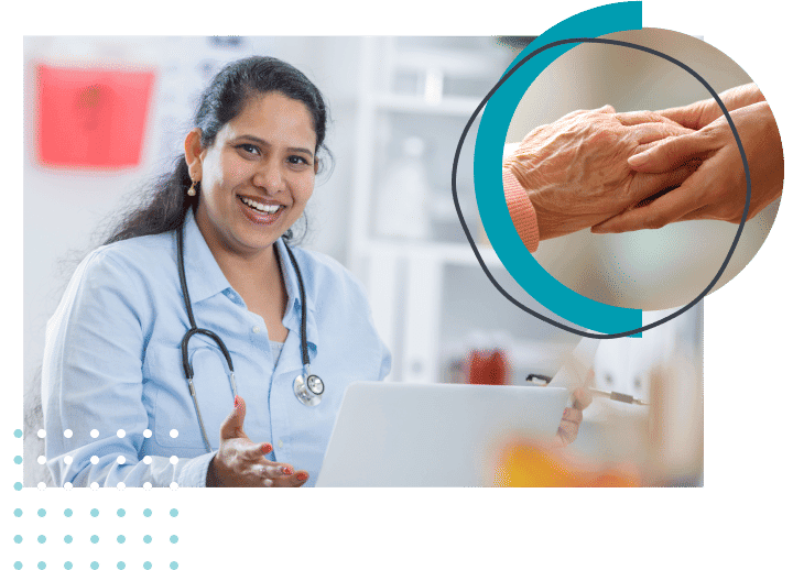 Doctor guiding patient